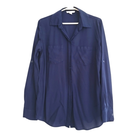 BEACHLUNCHLOUNGE Navy Button Down Top - Picture 3 of 12